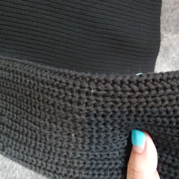 Jenni Kayne Black V-Neck Sweater Oversized Organic Cotton Fisherman Womens M - Picture 3 of 10